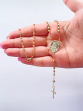 Load image into Gallery viewer, 18k Gold Filled Beaded Rosary Chain With Rosary with St Jude Medallion Charm and Crucifix