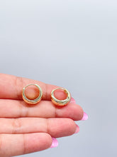 Load image into Gallery viewer, 18k Gold Filled Oval Shape Smooth Plain Huggie Hoop Earring Available in 2 Sizes