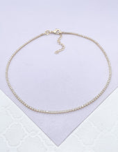 Load image into Gallery viewer, 18k Gold Filled Dainty Ultra-Thin Tennis Chain Anklet, Summer Jewelry, Body Jewelry