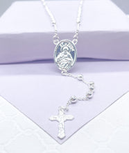 Load image into Gallery viewer, 18k Gold Filled Beaded Rosary Chain With Rosary with St Jude Medallion Charm and Crucifix