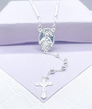 Load image into Gallery viewer, 18k Gold Filled Rosary Chain Necklace: St Jude Medallion & Crucifix