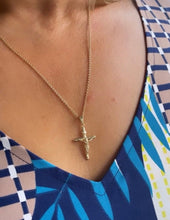 Load image into Gallery viewer, 18k Gold Filled Smooth Crucifix with Elevated Engraved Jesus, Religious Jewlery, Christian Jewlery