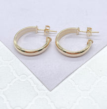 Load image into Gallery viewer, 18k Gold Filled Plain Flat Thin Dainty Hoop