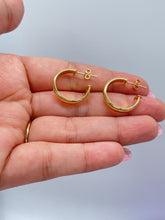 Load image into Gallery viewer, 18k Gold Filled Plain Flat Thin Dainty Hoop