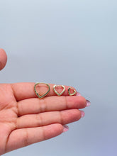 Load image into Gallery viewer, 18k Gold Wide Plain Smooth Heart Hoop Earring