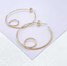 Load image into Gallery viewer, 18k Gold Filled Wirework Loop Open Hoops Earrings