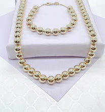 Load image into Gallery viewer, 18k Gold Filled Beaded Bracelet: 8mm Ball Bead Women's Jewelry