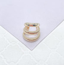 Load image into Gallery viewer, 18k Gold Filled Plain 3 Row Earring Cuff
