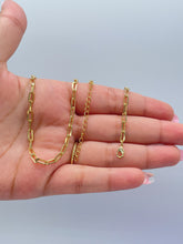 Load image into Gallery viewer, 18k Gold Filled 3mm Paper Clip Chain Necklace