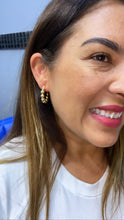 Load image into Gallery viewer, 18k Gold Filled Beaded Hoop Earrings: 6mm Ball, Small/Medium