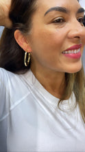 Load image into Gallery viewer, 18k Gold Filled Plain Flat Thin Dainty Hoop