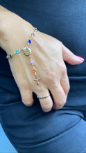 Load image into Gallery viewer, 18k Gold Filled Small Round Colorful Rosary Bracelet, Multicolor Fashion Guadalupe Medal
