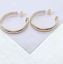 Load image into Gallery viewer, 18k Gold Filled Plain Flat Thin Dainty Hoop