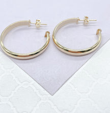 Load image into Gallery viewer, 18k Gold Filled Plain Flat Thin Dainty Hoop