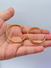 Load image into Gallery viewer, 18k Gold Filled Plain Flat Thin Dainty Hoop