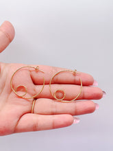 Load image into Gallery viewer, 18k Gold Filled Wirework Loop Open Hoops Earrings