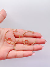 Load image into Gallery viewer, 18k Gold Filled Wirework Loop Open Hoops Earrings