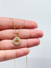 Load image into Gallery viewer, 18k Gold Filled CZ Pendant: Dainty Cross or Heart
