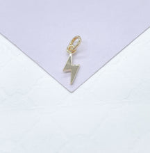 Load image into Gallery viewer, 18k Gold Filled Plain Dainty Crescent Moon and Lightning Bolt Pendants