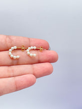 Load image into Gallery viewer, 18k Gold Filled Tiny Open Pearl Beaded Hoop