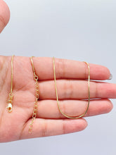 Load image into Gallery viewer, 18k Gold Filled Herringbone Chain Necklace: Minimalist Dainty Jewelry