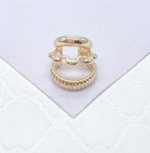 Load image into Gallery viewer, 18k Gold Filled Plain 3 Row Earring Cuff