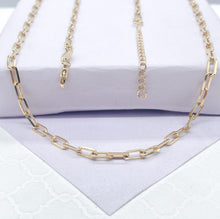 Load image into Gallery viewer, 18k Gold Filled 16 Inch, 3mm Thick, Paper Clip Chain Necklace Supplies Creative, Simplistic Piece, Minimalistic Jewlery