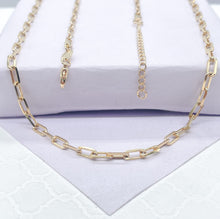 Load image into Gallery viewer, 18k Gold Filled 3mm Paper Clip Chain Necklace