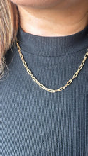 Load image into Gallery viewer, 18k Gold Filled 16 Inch, 3mm Thick, Paper Clip Chain Necklace Supplies Creative, Simplistic Piece, Minimalistic Jewlery
