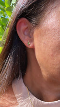 Load image into Gallery viewer, 18k Gold Filled Plain Cresent Moon and Lightning Bolt Stud Earrings