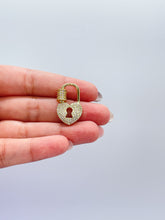 Load image into Gallery viewer, 18k Gold Filled Heart Carabiner Lock Clasp with Pave Zirconia