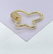 Load image into Gallery viewer, 18k Gold Filled Smooth Dainty Butterfly CZ Pave Carabiner Clasp, For Jewlery Making, Findings