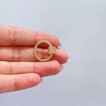 Load image into Gallery viewer, 18k Gold Filled Plain Smooth Croissant Circle Carabiner Clasp