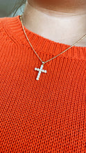 Load image into Gallery viewer, 18k Gold Filled Beaded Faux Pearl Cross, Available In 2 Sizes