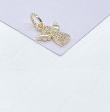 Load image into Gallery viewer, 18k Gold Filled Pave Angel Pendant: Religious Charm