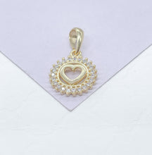Load image into Gallery viewer, 18k Gold Filled CZ Pendant: Dainty Cross or Heart