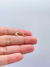 Load image into Gallery viewer, 18k Gold Filled Plain Cresent Moon and Lightning Bolt Stud Earrings