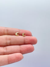 Load image into Gallery viewer, 18k Gold Filled Plain Cresent Moon and Lightning Bolt Stud Earrings