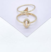 Load image into Gallery viewer, 18k Gold Filled Dainty, Conch Shell and Fish Tail Dainty Rings