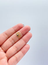 Load image into Gallery viewer, 18k Gold Filled Plain Coronet Ring with Bevled Round CZ Stones