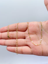 Load image into Gallery viewer, 18k Gold Filled Flat Fancy Sequin Satellite Curb Chain Necklace, For Wholesale, Gift Ideas, Dainty Jewlery, Layering Necklace,