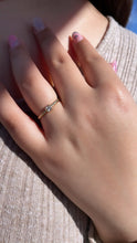 Load image into Gallery viewer, 18k Gold Filled Twisted Ring: Square CZ Stone Dainty Band