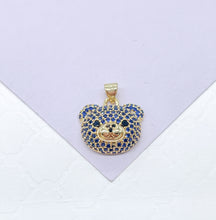Load image into Gallery viewer, 18k Gold Filled Chunky Bear Head Charm, Available in 4 Different Colors, Animal Charm, Waterproof Jewlery, Hypoallergenic Jewlery