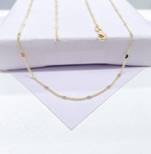 Load image into Gallery viewer, 18k Gold Filled Flat Fancy Heart Sequin Curb Link Chain