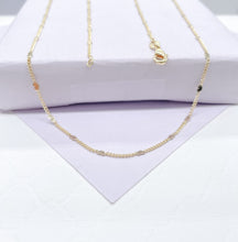 Load image into Gallery viewer, 18k Gold Filled Flat Fancy Heart Sequin Curb Link Chain