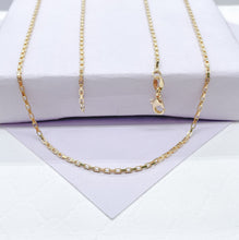Load image into Gallery viewer, 18k Gold Filled 16 inch 1mm Dainty Open Square Link Box Chain
