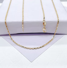 Load image into Gallery viewer, 18k Gold Filled 16 inch 1mm Dainty Open Square Link Box Chain