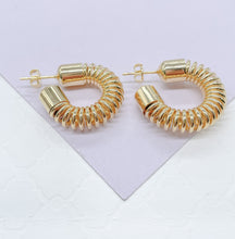 Load image into Gallery viewer, 18k Gold Filled Thin Curly Open Hoops