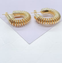 Load image into Gallery viewer, 18k Gold Filled Thin Curly Open Hoops