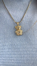 Load image into Gallery viewer, 18k Gold Filled Chunky Bear Charm With Colorful Heart Center Piece, Animal Charm, Waterproof Jewlery, Hypoallergenic Jewle